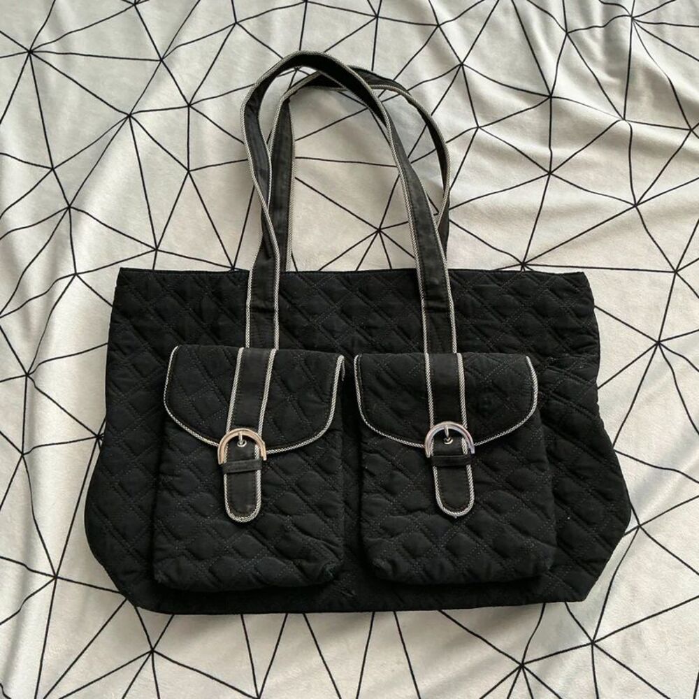 Vera Bradley black quilted tote bag